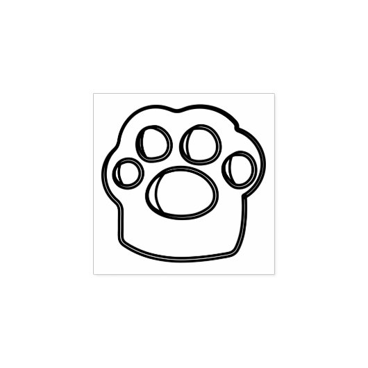 Poot Huisdier Hond Kat Schets Logo Rubberstempel (Afrduk)