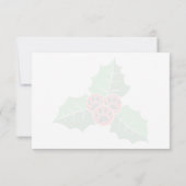 Poot Hulstblaadjes Kerst Aangepaste Monogram Lijne Notitiekaartje (Achterkant)