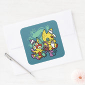 Poot-positief Vreselijk | Monstieuze Katten Hallow Vierkante Sticker (Envelop)