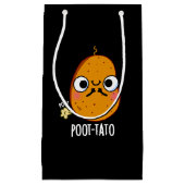 Poot-tato Funny Farting Potato Pun Dark BG Klein Cadeauzakje (Voorkant)