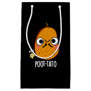 Poot-tato Funny Farting Potato Pun Dark BG Klein Cadeauzakje
