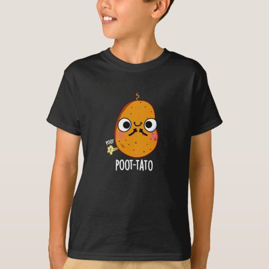Poot-tato Funny Farting Potato Pun Dark BG T-shirt (Voorkant)