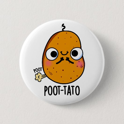 Poot-tato Funny Farting Potato Pun Ronde Button 5,7 Cm (Voorkant)