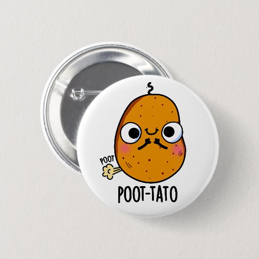 Poot-tato Funny Farting Potato Pun Ronde Button 5,7 Cm (Voorkant /achterkant)