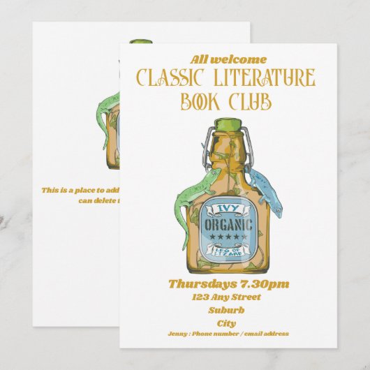 Poot van hagedis Shakespeare Macbeth Aankondiging (Voorkant / Achterkant)