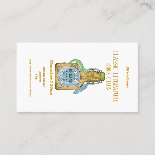 Poot van hagedis Shakespeare Macbeth Visitekaartje (Voorkant)