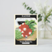 pootaardappelen met etiket op zadels briefkaart (Staand voorkant)