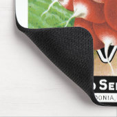  pootaardappelen met etiket op zadels muismat (Hoek)