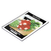 pootaardappelen met etiket op zadels notitieboek (Linkerzijde)