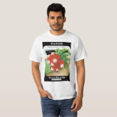 pootaardappelen met etiket op zadels t-shirt (Voorkant volledig)