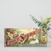  pootaardappelen met label, Vick's Choice Seeds (Staand voorkant)