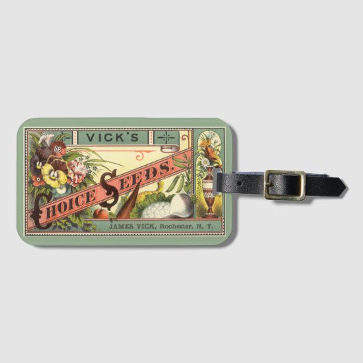 pootaardappelen met label, Vick's Choice Seeds Bagagelabel (Voorkant (horizontaal))