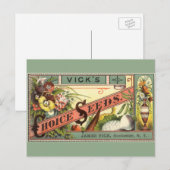  pootaardappelen met label, Vick's Choice Seeds Briefkaart (Voorkant / Achterkant)