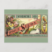 pootaardappelen met label, Vick's Choice Seeds Briefkaart (Voorkant)
