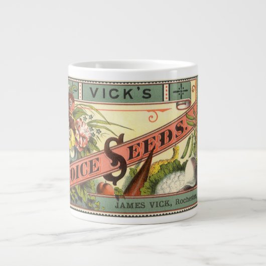  pootaardappelen met label, Vick's Choice Seeds Grote Koffiekop (Voorkant)