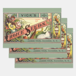 pootaardappelen met label, Vick's Choice Seeds Inpakpapier Vel
