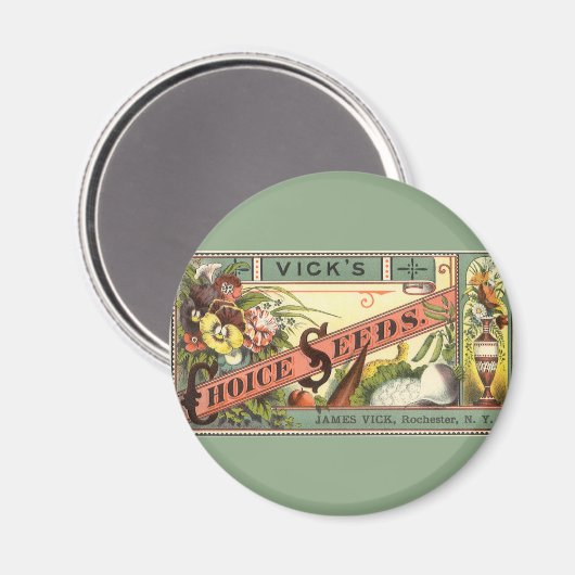  pootaardappelen met label, Vick's Choice Seeds Magneet (Voorkant / Achterkant)