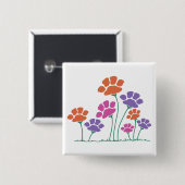 Pootafdruk Bloementuin Vierkante Button 5,1 Cm (Voorkant /achterkant)