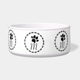 Pootafdruk Cirkelvormig Logo Naam Patroon Voerbakje
