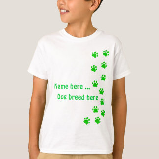 Pootafdruk donkergroen - voeg je naam of hondenras t-shirt