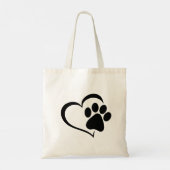 Pootafdruk en Hart Ontwerp Tote Bag (Achterkant)