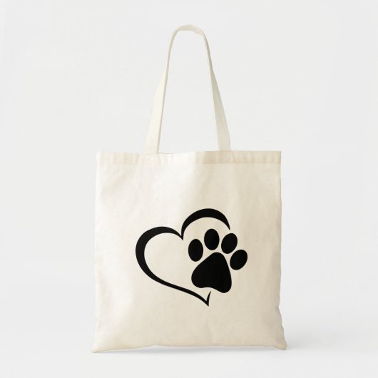 Pootafdruk en Hart Ontwerp Tote Bag (Voorkant)