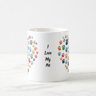 Pootafdruk Hart Huisdierliefhebber Design Koffiemok