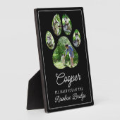 Pootafdruk-herdenking met huisdiernaam en foto's fotoplaat (Zijkant)