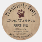 Pootafdruk Hondenbrokjes Ronde Sticker (Voorkant)