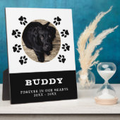 Pootafdruk huisdierhond foto-herdenkingssouvenir fotoplaat (Zijkant)