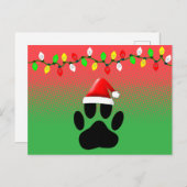 Pootafdruk Kerstman Hoed Kerstverlichting Feestdagenkaart (Voorkant / Achterkant)