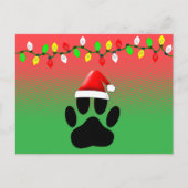 Pootafdruk Kerstman Hoed Kerstverlichting Feestdagenkaart (Voorkant)