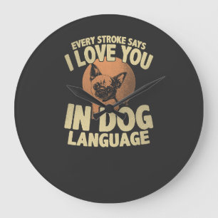 Pootafdruk Liefde Hond Quote Kunst voor Huisdier E Grote Klok