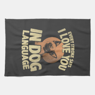 Pootafdruk Liefde Hond Quote Kunst voor Huisdier E Theedoek