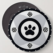 Pootafdruk Met Decoratieve Elementen Ronde Button 6,0 Cm (Voorkant /achterkant)