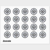 Pootafdruk Met Decoratieve Elementen Ronde Sticker (Vel)