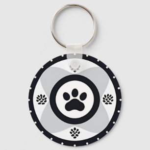 Pootafdruk met decoratieve elementen sleutelhanger