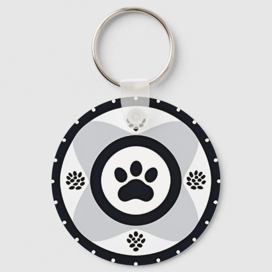 Pootafdruk met decoratieve elementen sleutelhanger (Voorkant)