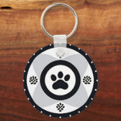Pootafdruk met decoratieve elementen sleutelhanger (Voorkant)