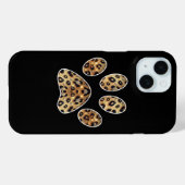 Pootafdruk met goud & zwarte luipaard glans Case-Mate iPhone case (Achterkant (horizontaal))