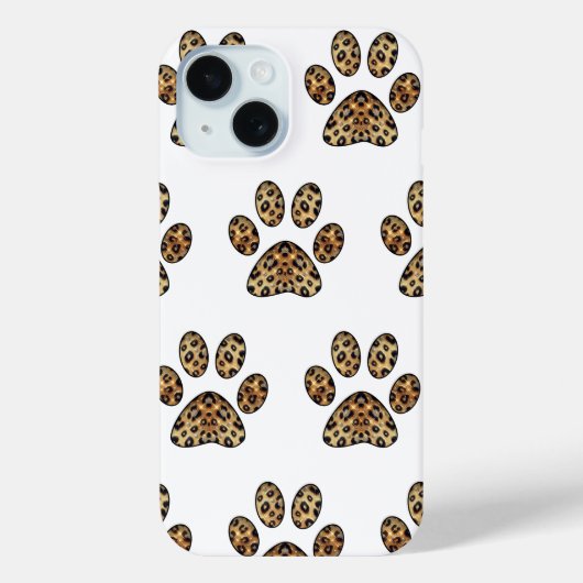 Pootafdruk met goud & zwarte luipaard glans Case-Mate iPhone case (Achterkant)