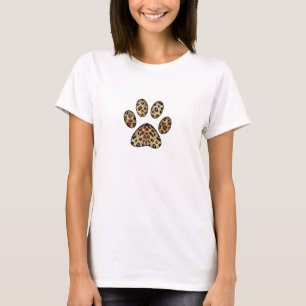 Pootafdruk met goud & zwarte luipaard glans  t-shirt