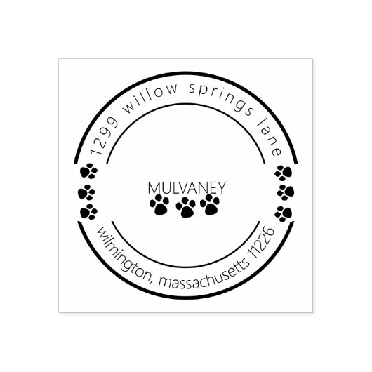 Pootafdruk Naam Retouradres Rubberstempel (Afrduk)