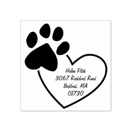 Pootafdruk op Hart Retouradres Stempel van Rubber