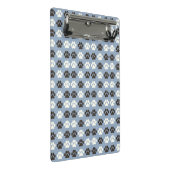 Pootafdruk patroon zilver blauw mini klembord (Schuin)