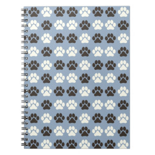 Pootafdruk patroon zilver blauw notitieboek