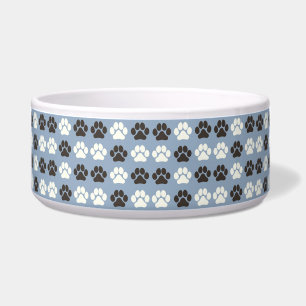 Pootafdruk Patroon Zilver Blauw Voerbakje