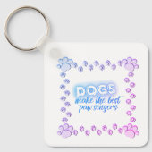 Pootafdruk Rand Honden Poot'sengers Vierkant Ontwe Sleutelhanger (Voorkant)