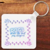 Pootafdruk Rand Honden Poot'sengers Vierkant Ontwe Sleutelhanger (Achterkant)