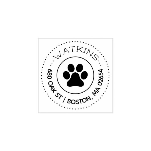 Pootafdruk retouradres rubberstempel (Afrduk)